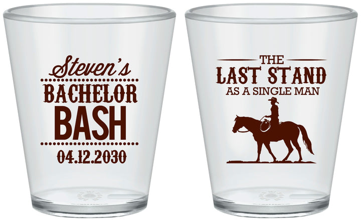 Custom Bachelor Party Plastic Shot Glasses - The Last Stand | 40050