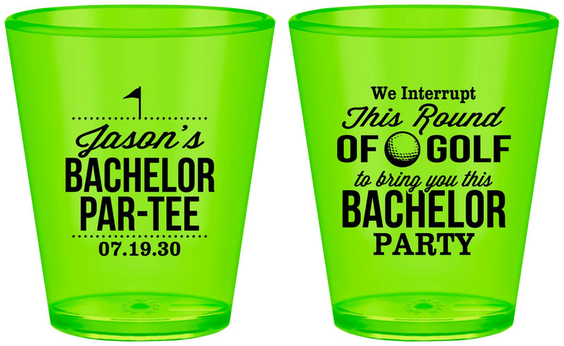 Custom Bachelor Party Plastic Shot Glasses - Golf | 40052