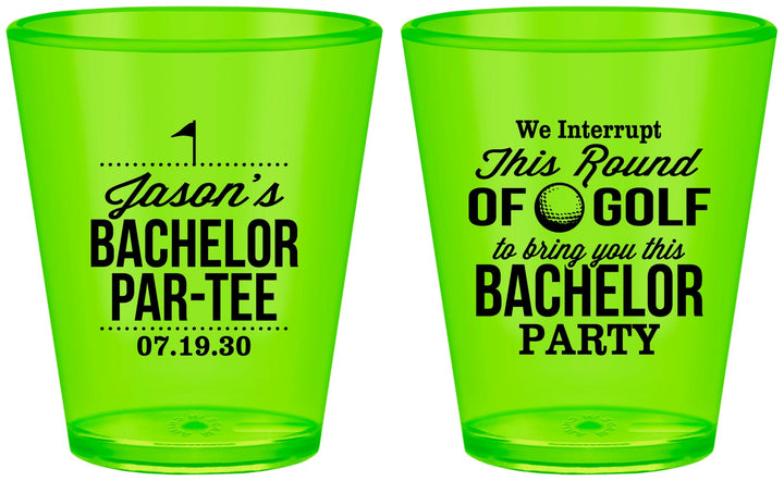 Custom Bachelor Party Plastic Shot Glasses - Golf | 40052