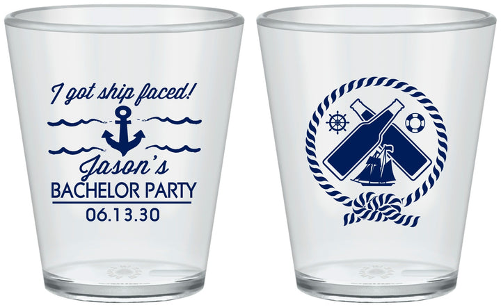 Custom Bachelor Party Plastic Shot Glasses - Anchor | 40054