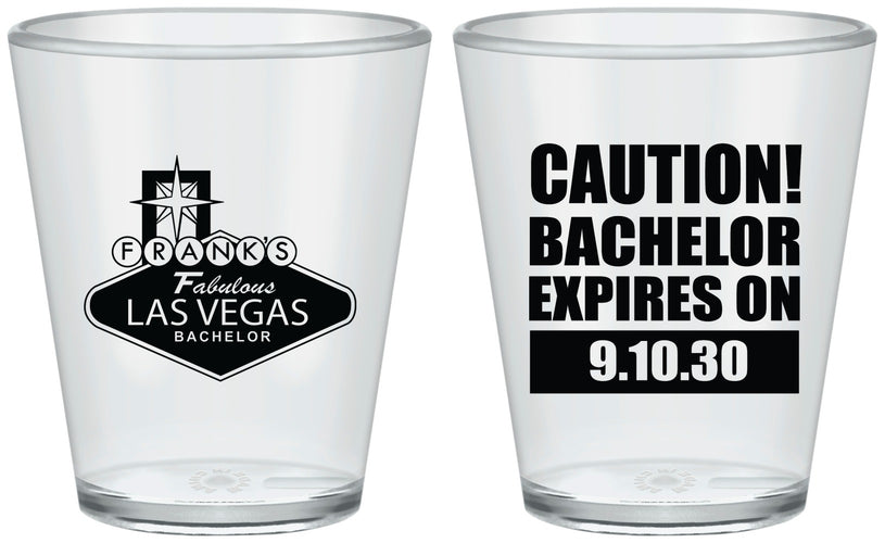 Custom Bachelor Party Plastic Shot Glasses - Las Vegas | 40056