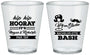 Custom Bachelor Party Plastic Shot Glasses - Wig Or Stache | 40058
