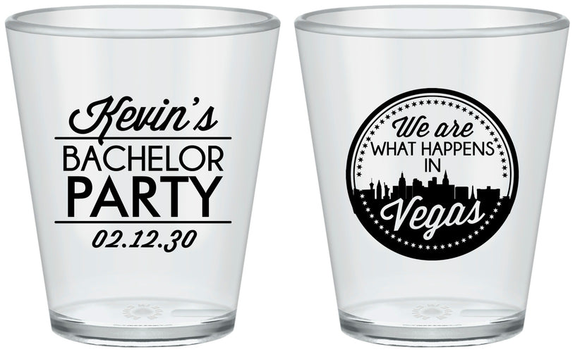 Custom Bachelor Party Plastic Shot Glasses - Last Vegas | 40060