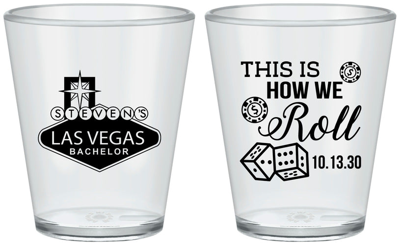 Custom Bachelor Party Plastic Shot Glasses - Last Vegas | 40061