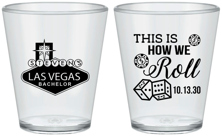 Custom Bachelor Party Plastic Shot Glasses - Last Vegas | 40061