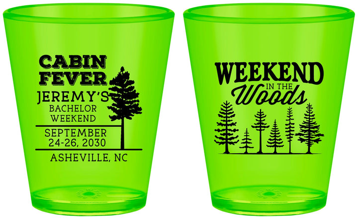 Custom Bachelor Party Plastic Shot Glasses - Camping | 40065