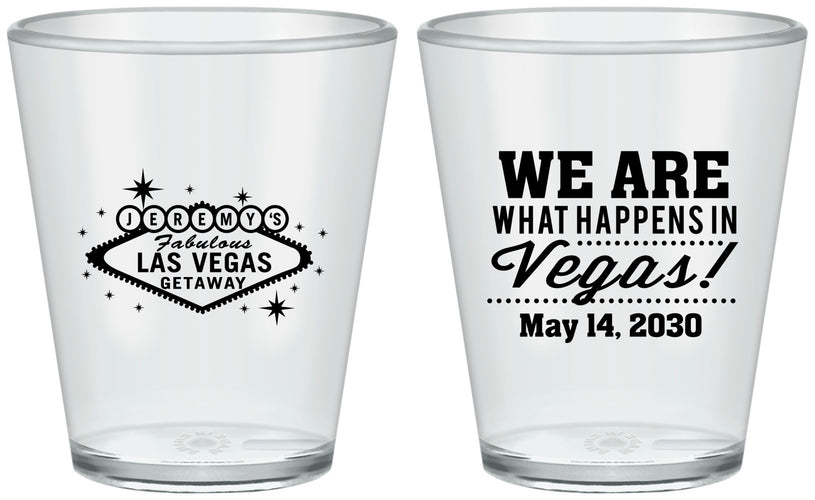 Custom Bachelor Party Plastic Shot Glasses - Las Vegas | 40066