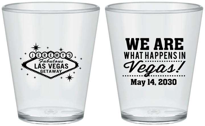 Custom Bachelor Party Plastic Shot Glasses - Las Vegas | 40066