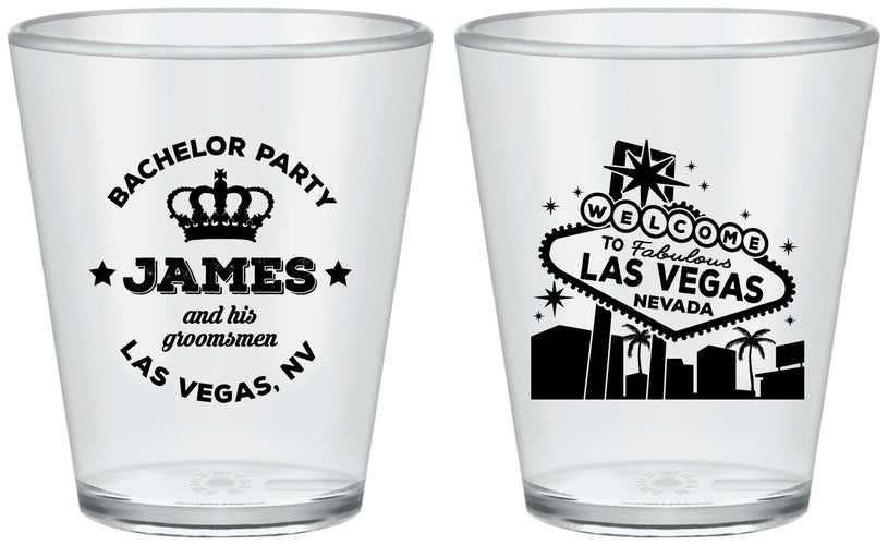 Custom Bachelor Party Plastic Shot Glasses - Las Vegas | 40069