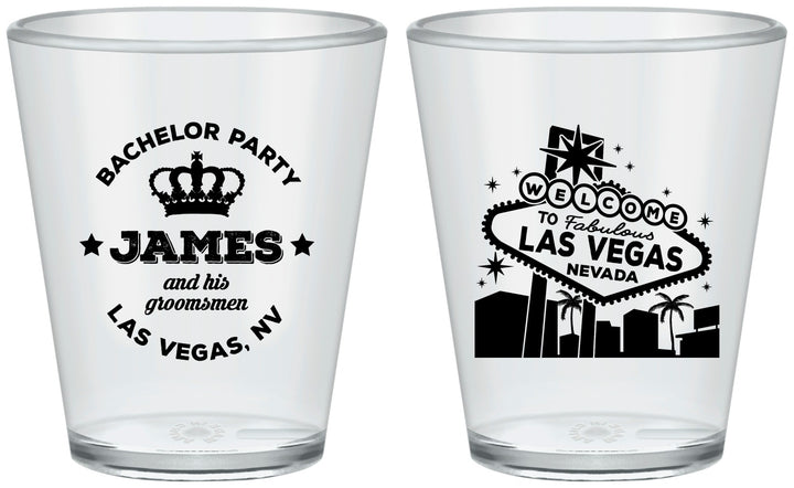 Custom Bachelor Party Plastic Shot Glasses - Las Vegas | 40069