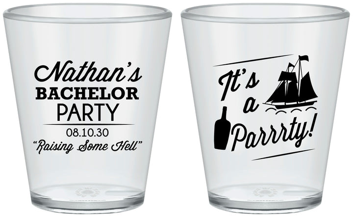 Custom Bachelor Party Plastic Shot Glasses - Boat | 40076