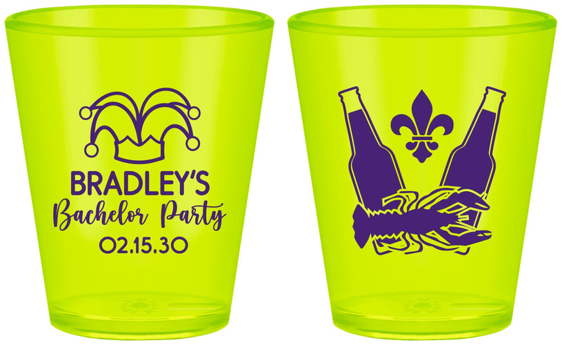 Custom Bachelor Party Plastic Shot Glasses - New Orleans | 40077