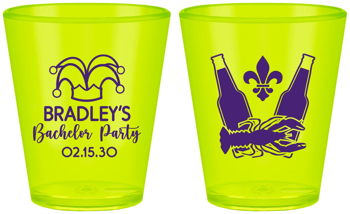 Custom Bachelor Party Plastic Shot Glasses - New Orleans | 40077