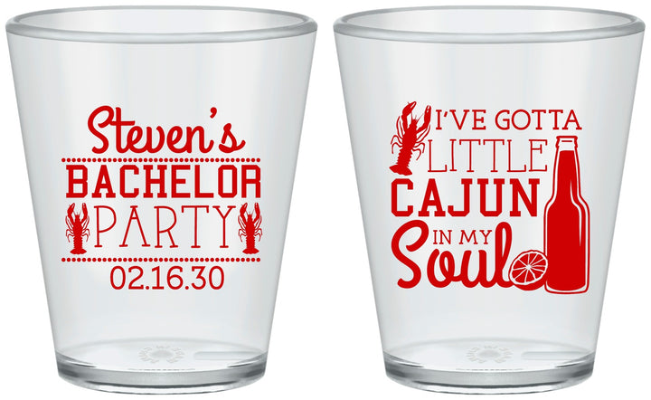 Custom Bachelor Party Plastic Shot Glasses - Cajun In My Soul | 40078