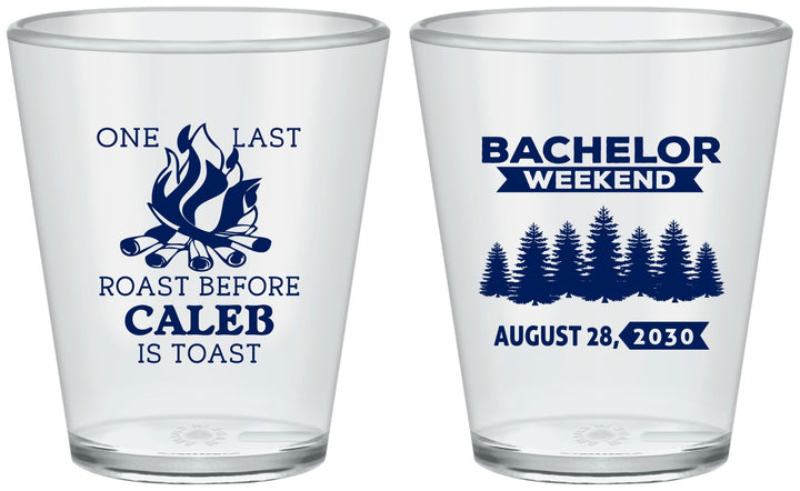 Custom Bachelor Party Plastic Shot Glasses - Camping | 40079