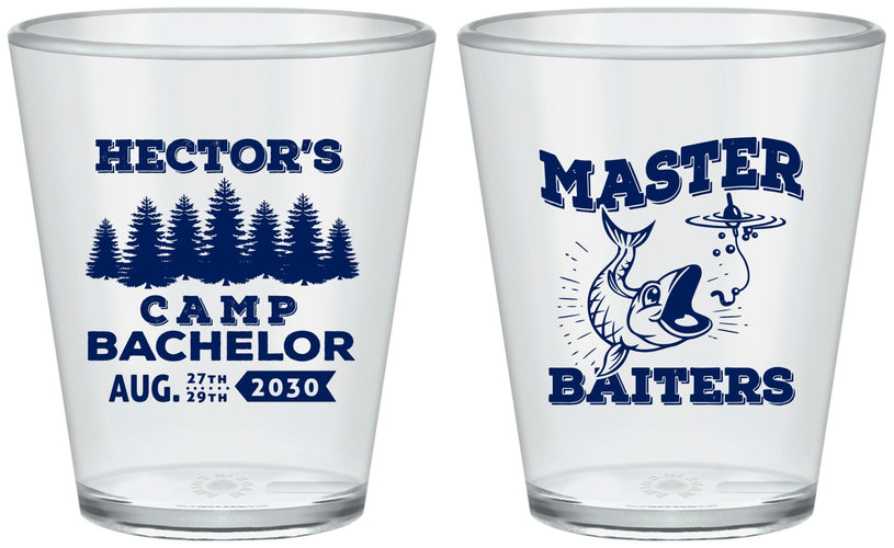 Custom Bachelor Party Plastic Shot Glasses - Fishing | 40081