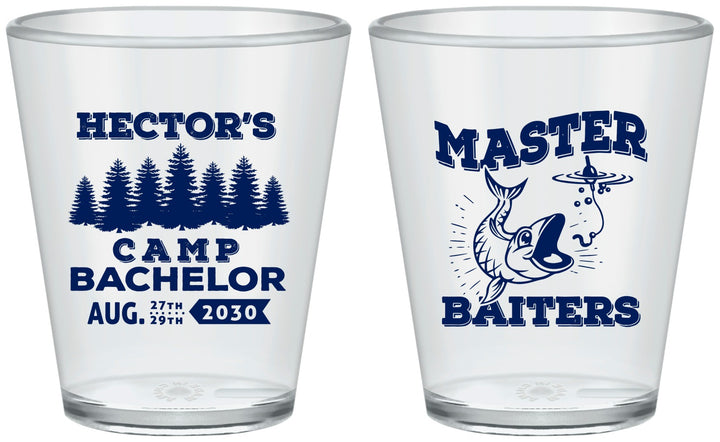Custom Bachelor Party Plastic Shot Glasses - Fishing | 40081