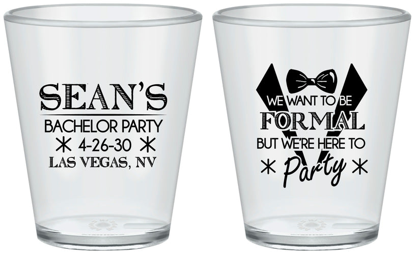 Custom Bachelor Party Plastic Shot Glasses - Forma | 40098