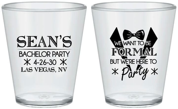 Custom Bachelor Party Plastic Shot Glasses - Forma | 40098
