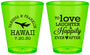 Custom Wedding Plastic Shot Glasses - Love Laughter Happily | 404