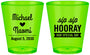 Custom Wedding Plastic Shot Glasses - Sip Sip Hooray | 437