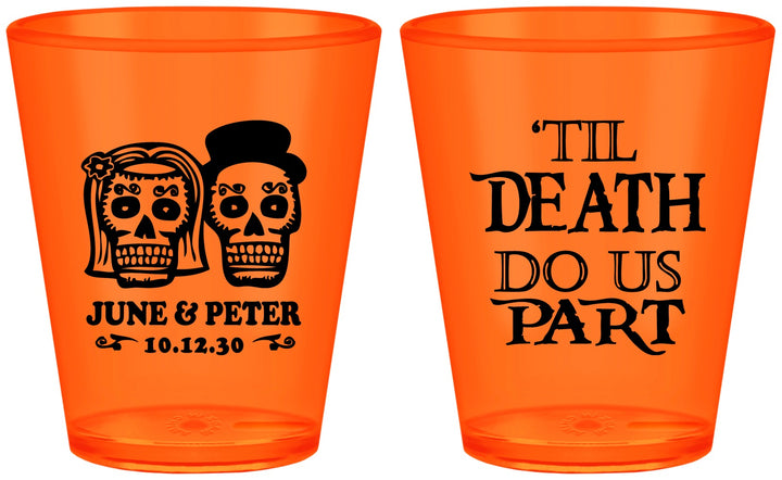Custom Wedding Plastic Shot Glasses - Til Death Do Us Part | 441