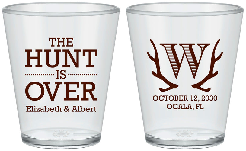 Custom Wedding Plastic Shot Glasses - Monogram | 442