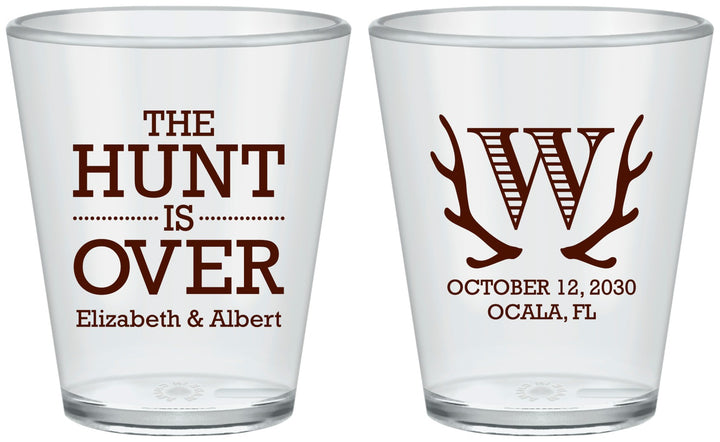 Custom Wedding Plastic Shot Glasses - Monogram | 442
