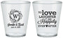 Custom Wedding Plastic Shot Glasses - Love Laughter Happily | 461