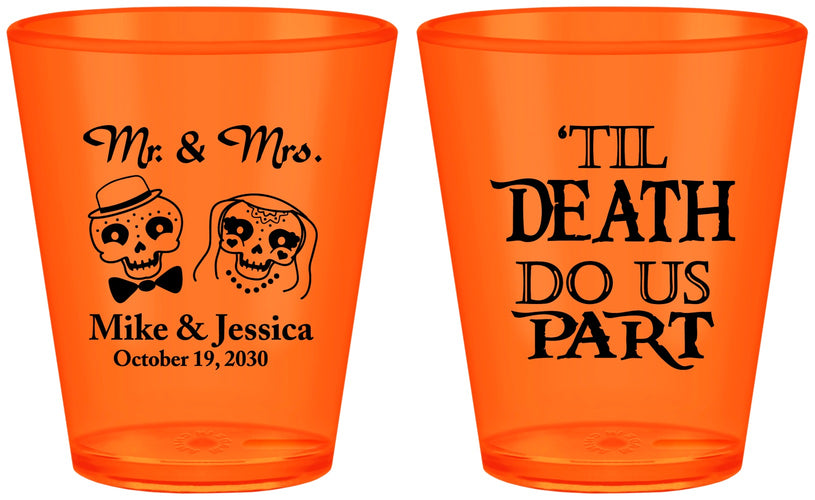Custom Wedding Plastic Shot Glasses - Til Death Do Us Part | 487