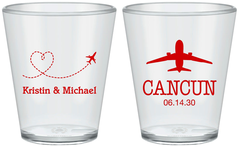 Custom Wedding Plastic Shot Glasses - Destination | 492