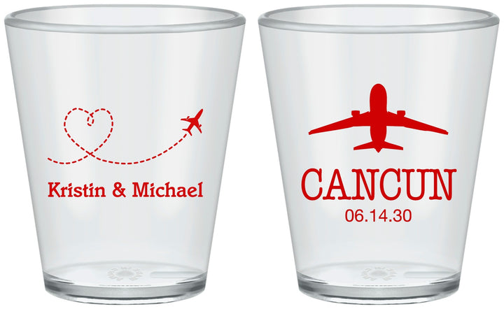 Custom Wedding Plastic Shot Glasses - Destination | 492