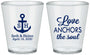 Custom Wedding Plastic Shot Glasses - Love Anchors The Soul | 494