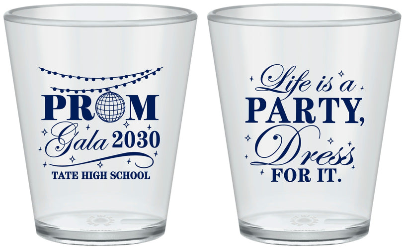 Custom Prom Plastic Shot Glasses - Lifes A Party | 50002