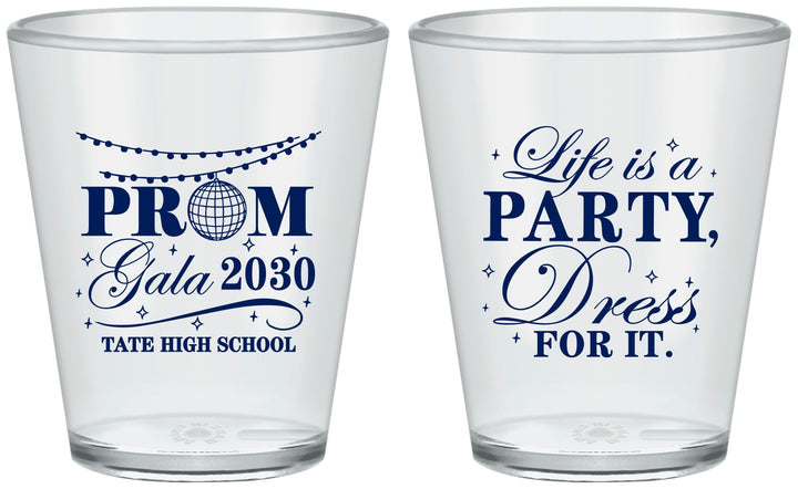Custom Prom Plastic Shot Glasses - Lifes A Party | 50002