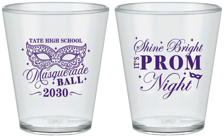 Custom Prom Plastic Shot Glasses - Masquerade Ball | 50010