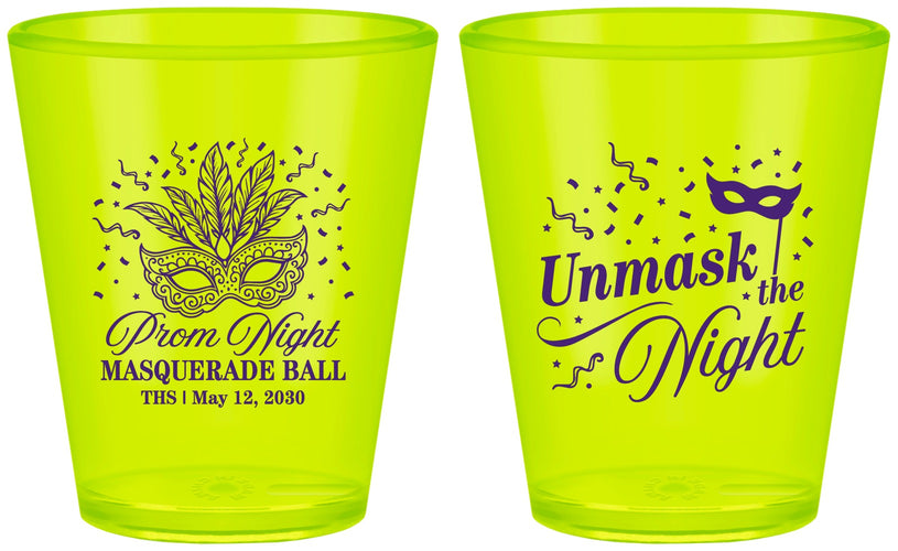 Custom Prom Plastic Shot Glasses - Masquerade Ball | 50011