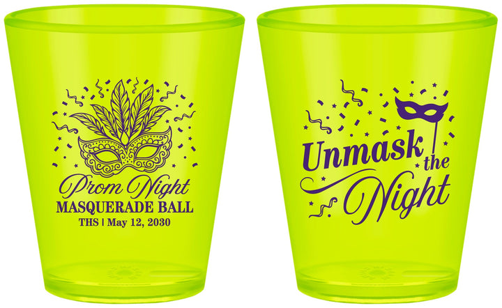 Custom Prom Plastic Shot Glasses - Masquerade Ball | 50011