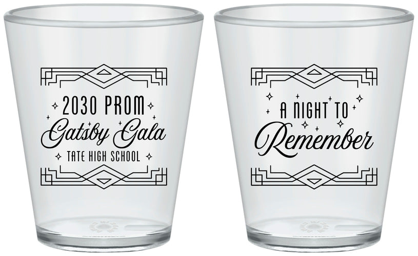 Custom Prom Plastic Shot Glasses - Gatsby Gala | 50012