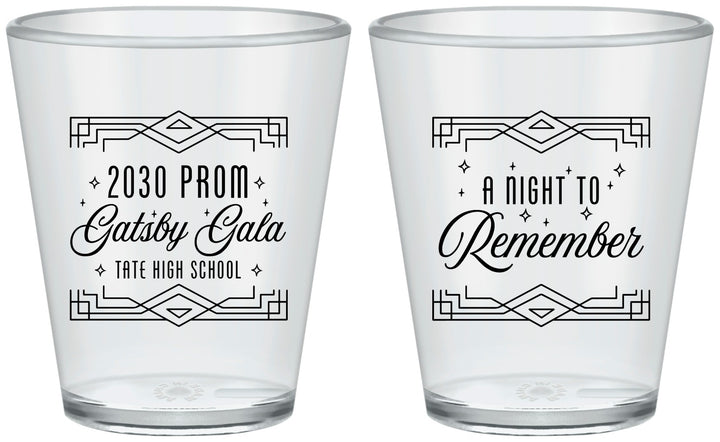 Custom Prom Plastic Shot Glasses - Gatsby Gala | 50012