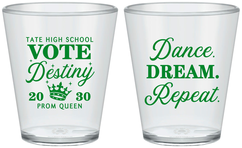 Custom Prom Plastic Shot Glasses - Queen Vote | 50016