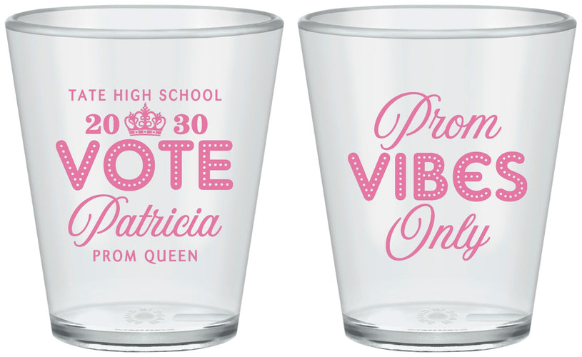 Custom Prom Plastic Shot Glasses - Queen Vote | 50017