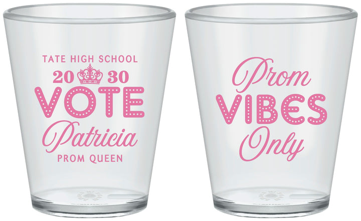 Custom Prom Plastic Shot Glasses - Queen Vote | 50017