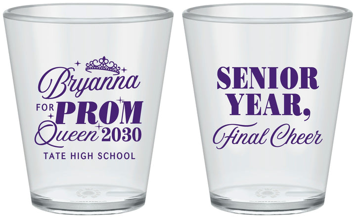 Custom Prom Plastic Shot Glasses - Queen Vote | 50018