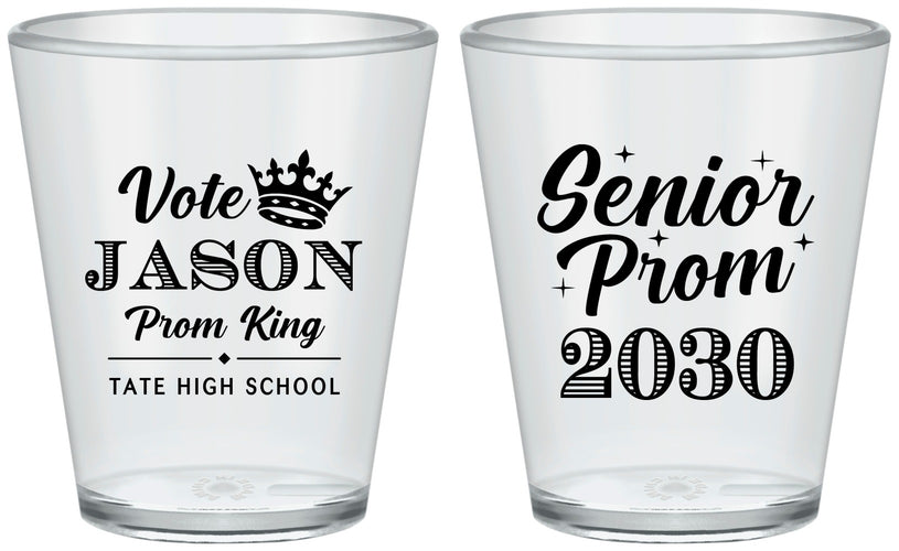 Custom Prom Plastic Shot Glasses - King Vote | 50019