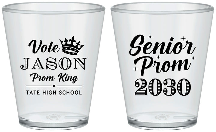 Custom Prom Plastic Shot Glasses - King Vote | 50019