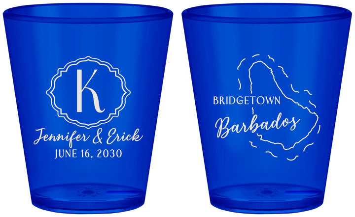 Custom Wedding Plastic Shot Glasses - Barbados | 508
