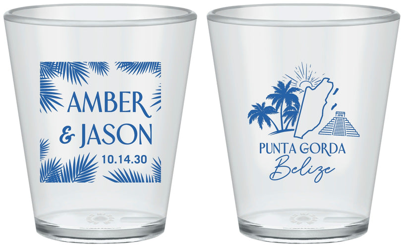 Custom Wedding Plastic Shot Glasses - Belize | 511