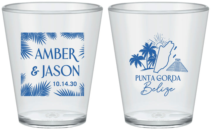 Custom Wedding Plastic Shot Glasses - Belize | 511