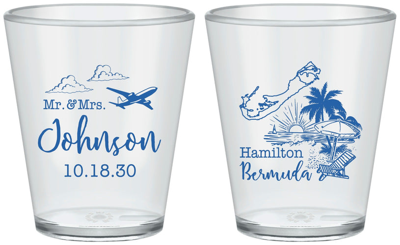 Custom Wedding Plastic Shot Glasses - Bermuda | 513